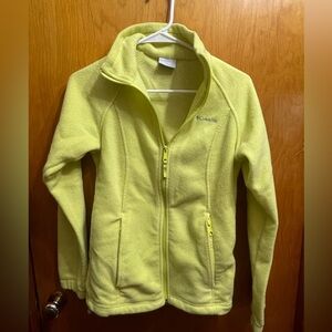 Women’s Columbia Light Neon Yellow/Green Fleece Zip Up Size SMALL